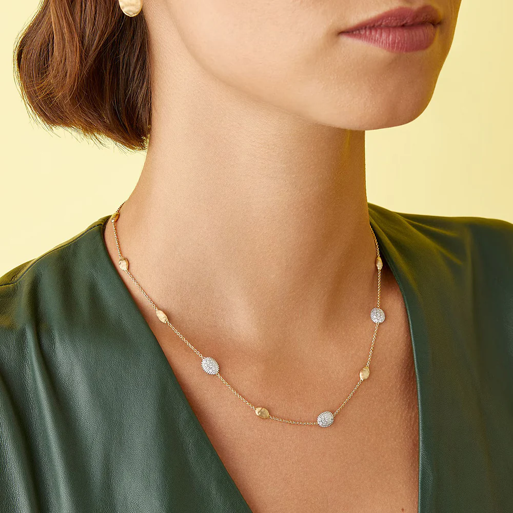 Marco Bicego Siviglia 18K Yellow Gold Diamond Station Necklace - Image 2