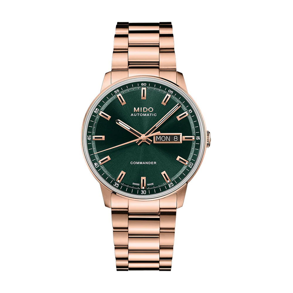 Mido Commander Big Date 40mm Green Rubber Strap Watch