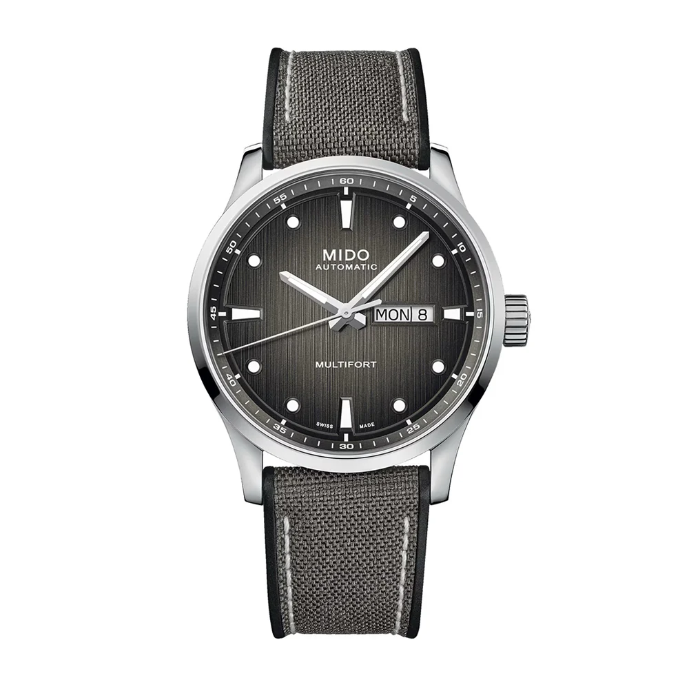 Mido Multifort M Gray Dial Fabric Strap Watch