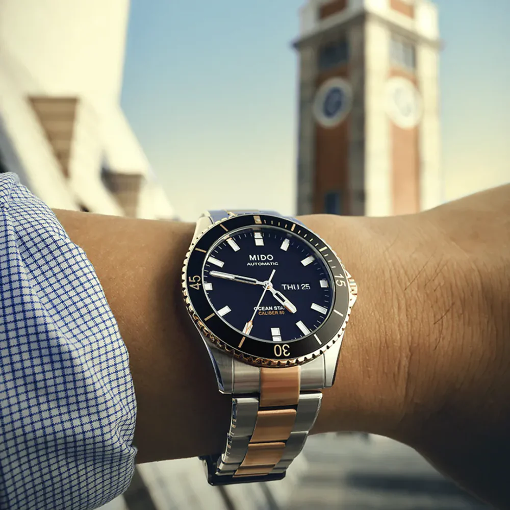 Mido Ocean Star 200 Stainless Steel and Rose Gold PVD-Coated Steel Watch - Image 4
