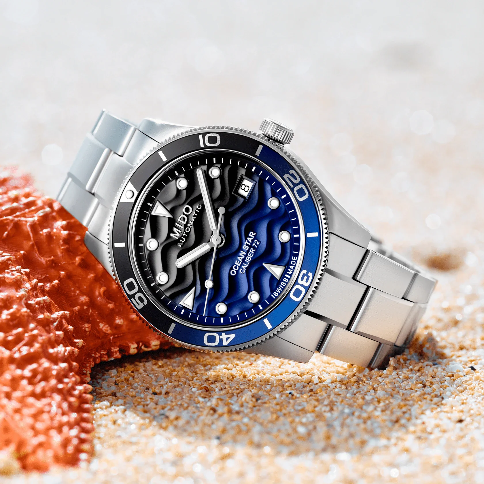 Mido Ocean Star 39 Blue Gradient Dial Stainless Steel Watch - Image 2