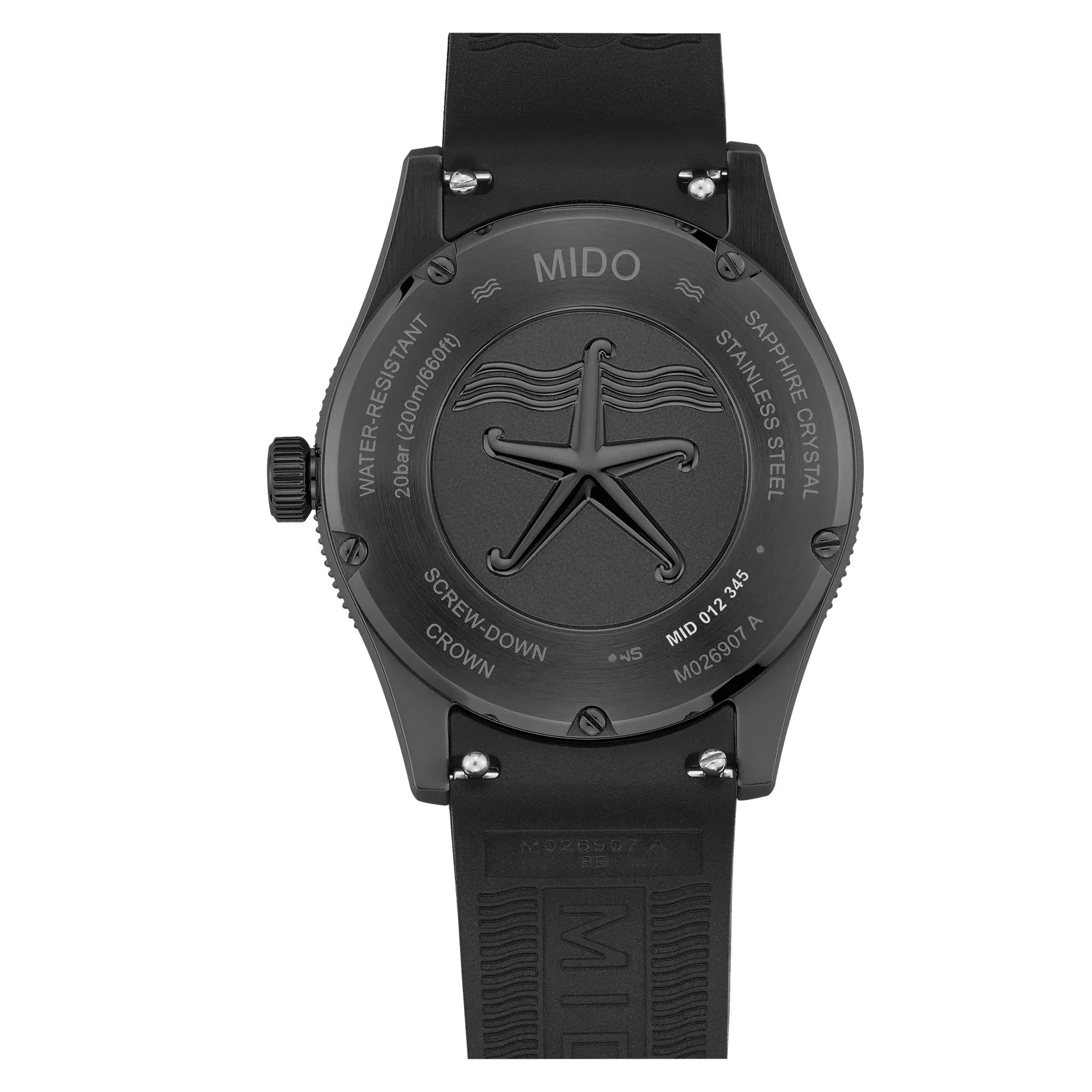 Mido Ocean Star 39mm Black Dial Rubber Strap - Image 3