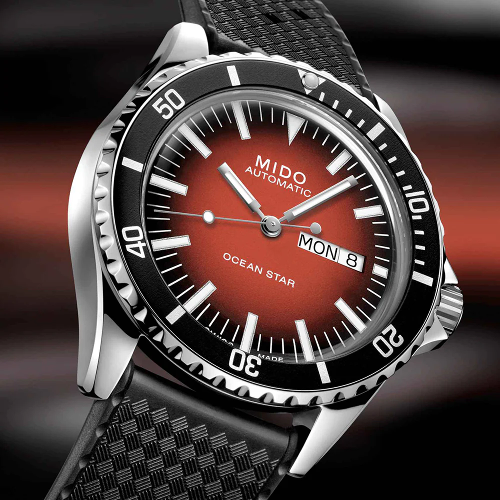 Mido Ocean Star Tribute Red Gradient Watch - Image 4