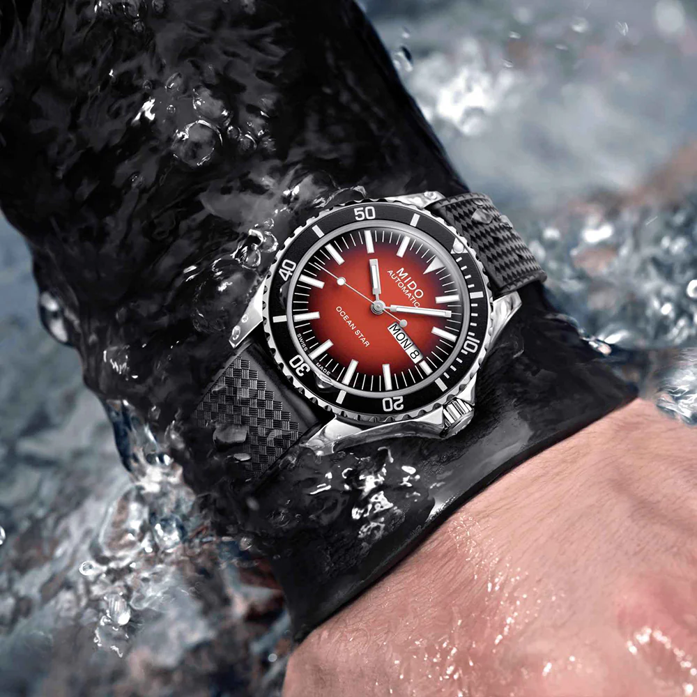 Mido Ocean Star Tribute Red Gradient Watch - Image 6