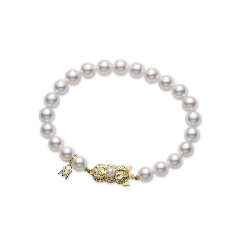 Mikimoto Classic Akoya Cultured Pearl Strand Bracelet in 18K Yellow Gold