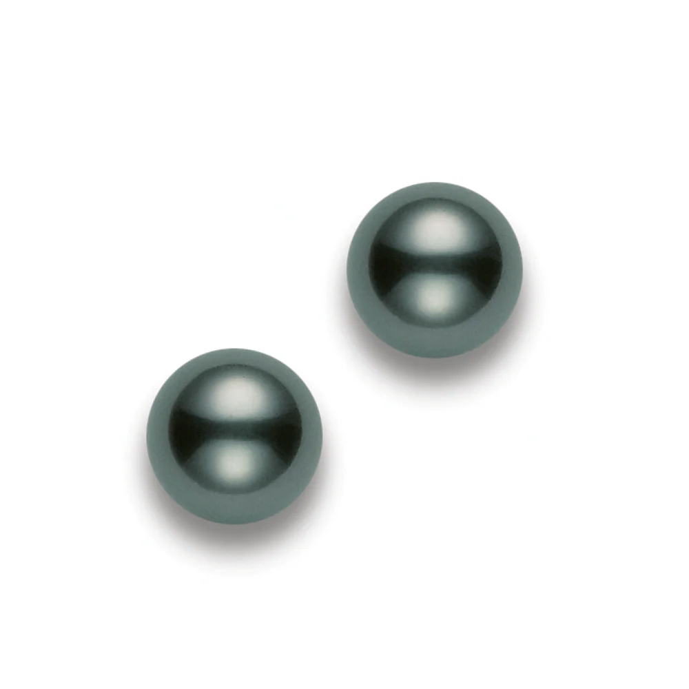 Mikimoto Everyday Essentials 18K White Gold 8mm A+ Black South Sea Pearl Stud Earrings