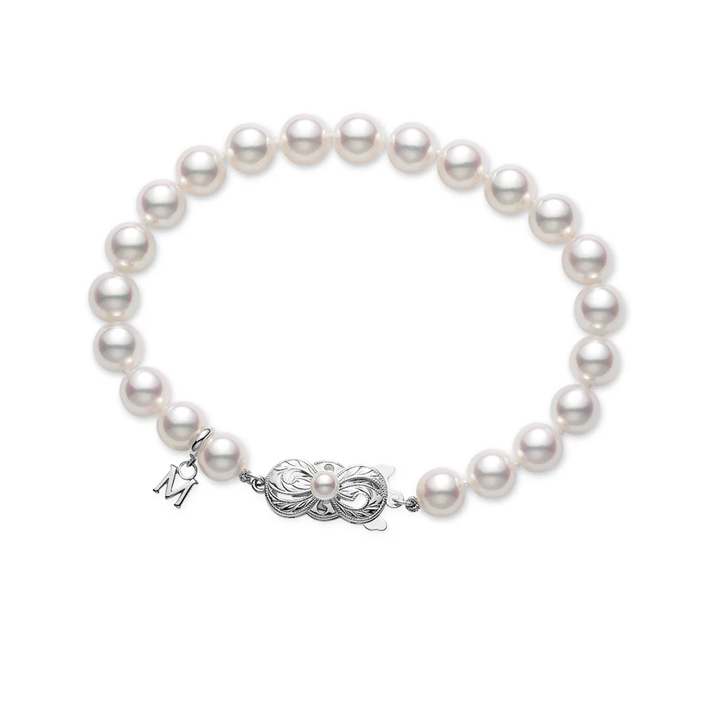 Mikimoto Everyday Essentials 18K White Gold A Akoya Pearl Strand Bracelet
