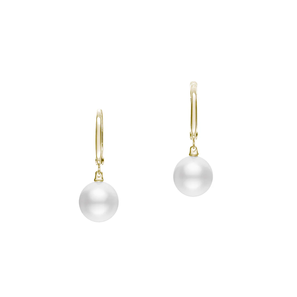 Mikimoto Everyday Essentials South Sea Pearl Drop Earrings in Yellow Gold