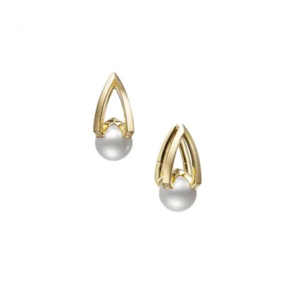 Mikimoto M Collection 18K Yellow Gold Akoya Pearl Earrings