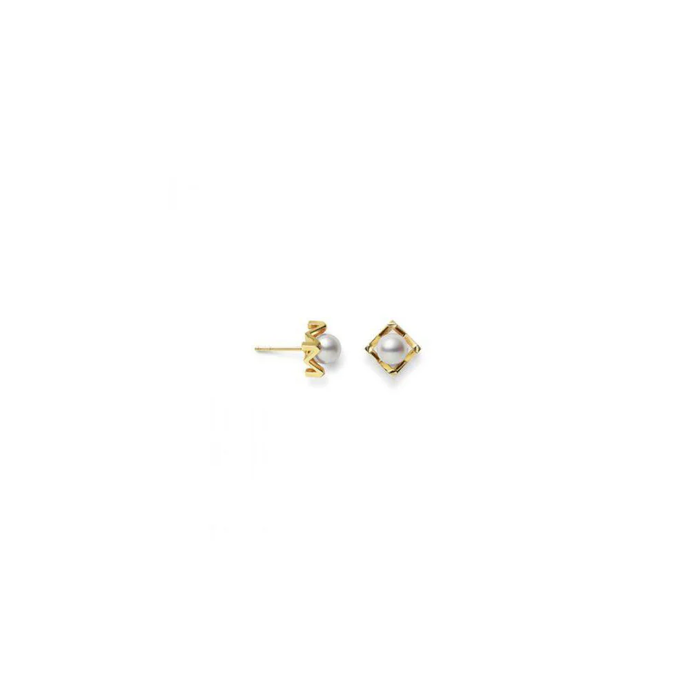 Mikimoto M Collection 18K Yellow Gold Akoya Pearl Stud Earrings