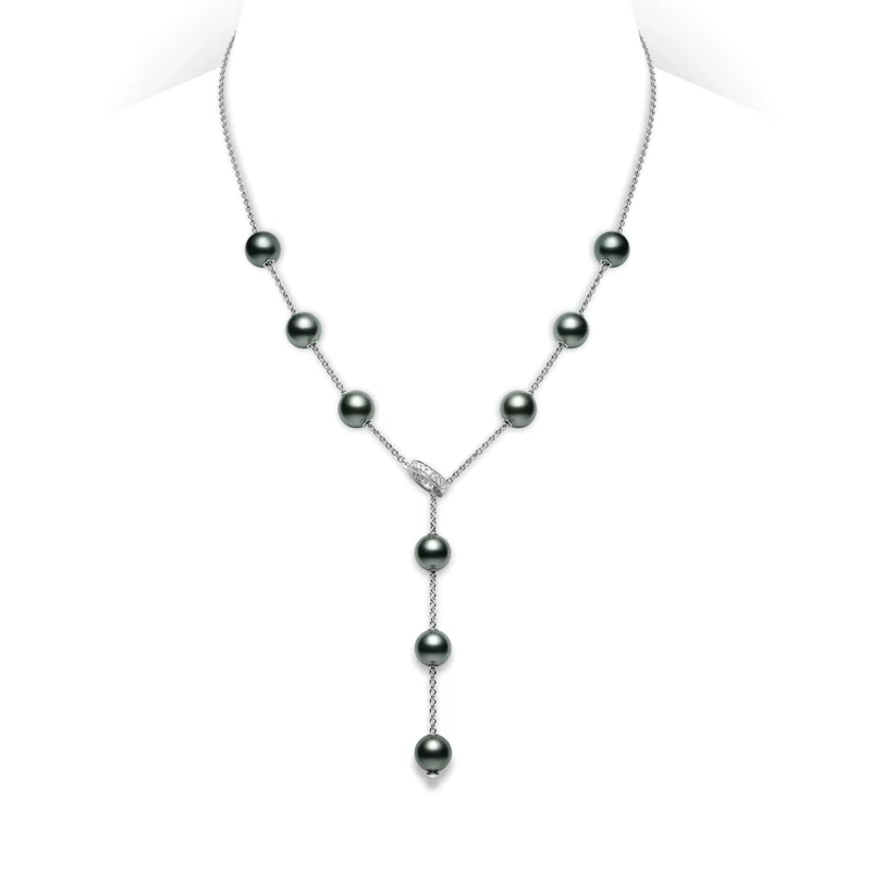 Mikimoto Pearls in Motion Black South Sea Pearl and Diamond Necklace
