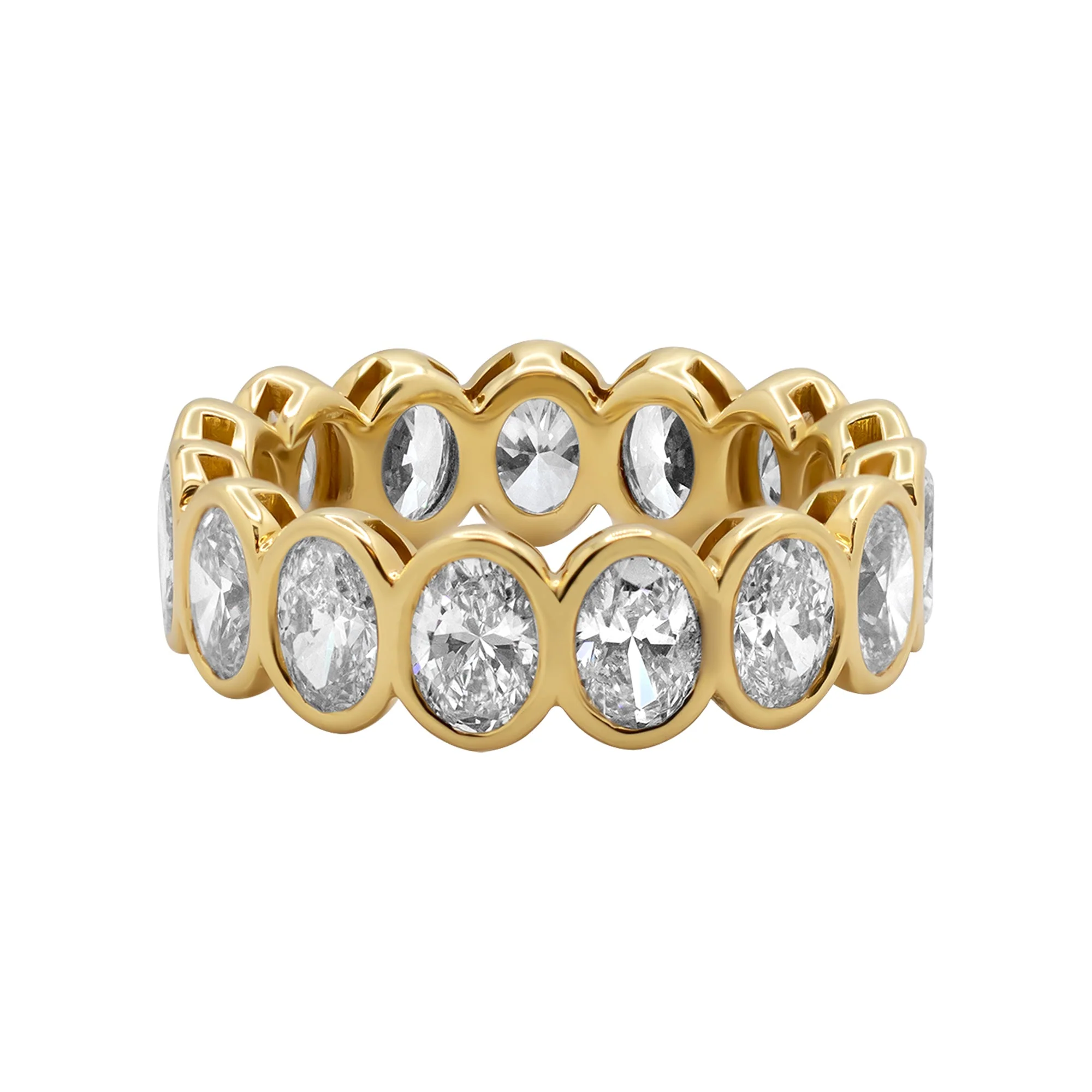 Norman Silverman 18K Yellow Gold 4.66ct Oval Diamond Eternity Band