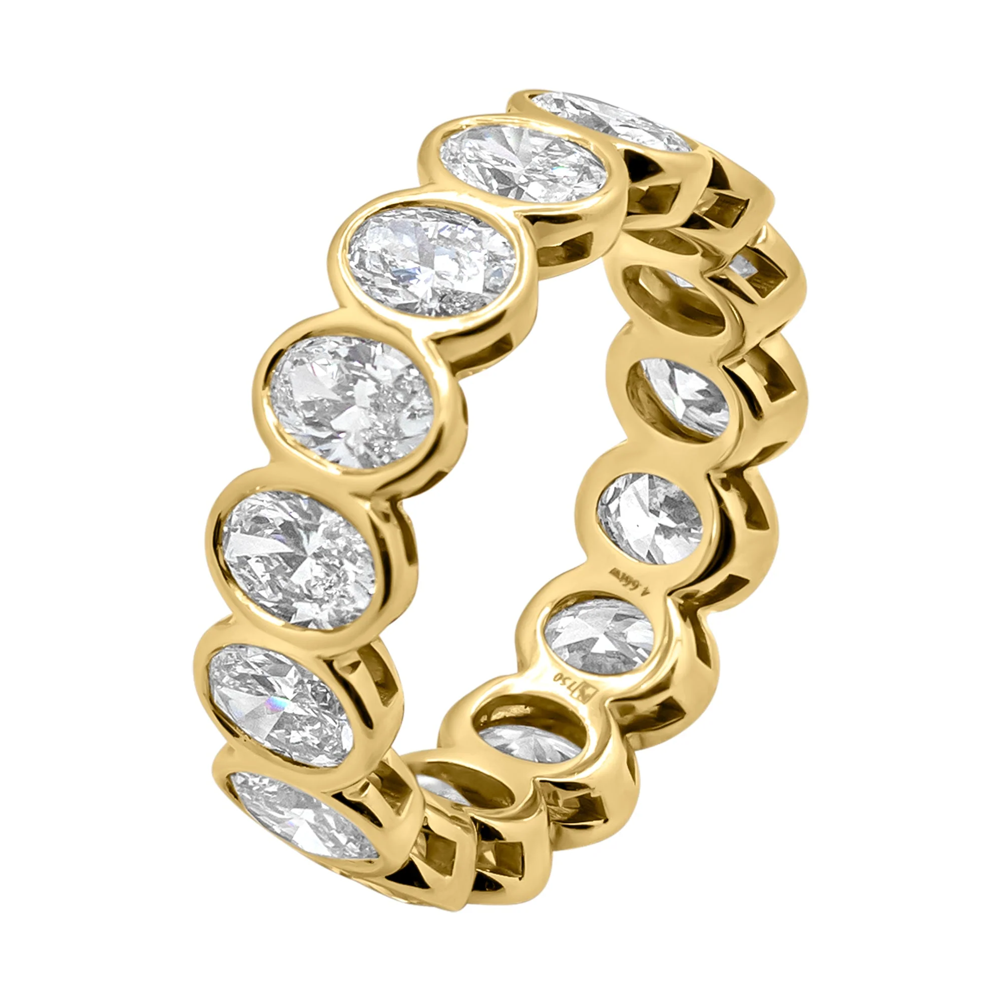 Norman Silverman 18K Yellow Gold 4.66ct Oval Diamond Eternity Band - Image 2