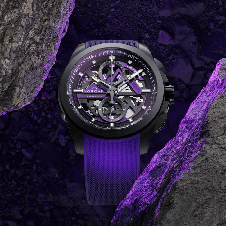 NORQAIN Independence Skeleton Chrono 42 Purple Limited Edition - Image 2