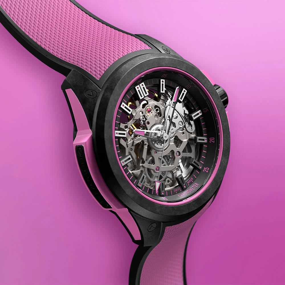 NORQAIN Wild One Skeleton 39mm Hyper Pink - Image 4