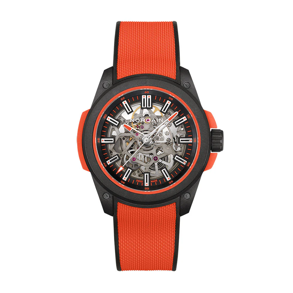 NORQAIN Wild One Skeleton 42mm Coral Red