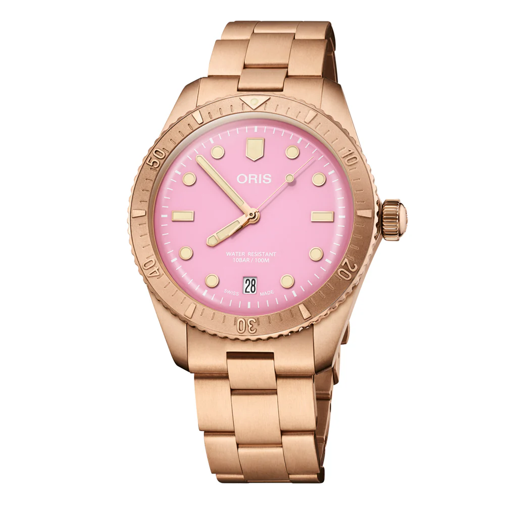 Oris Divers Sixty-Five Pink Dial Bronze