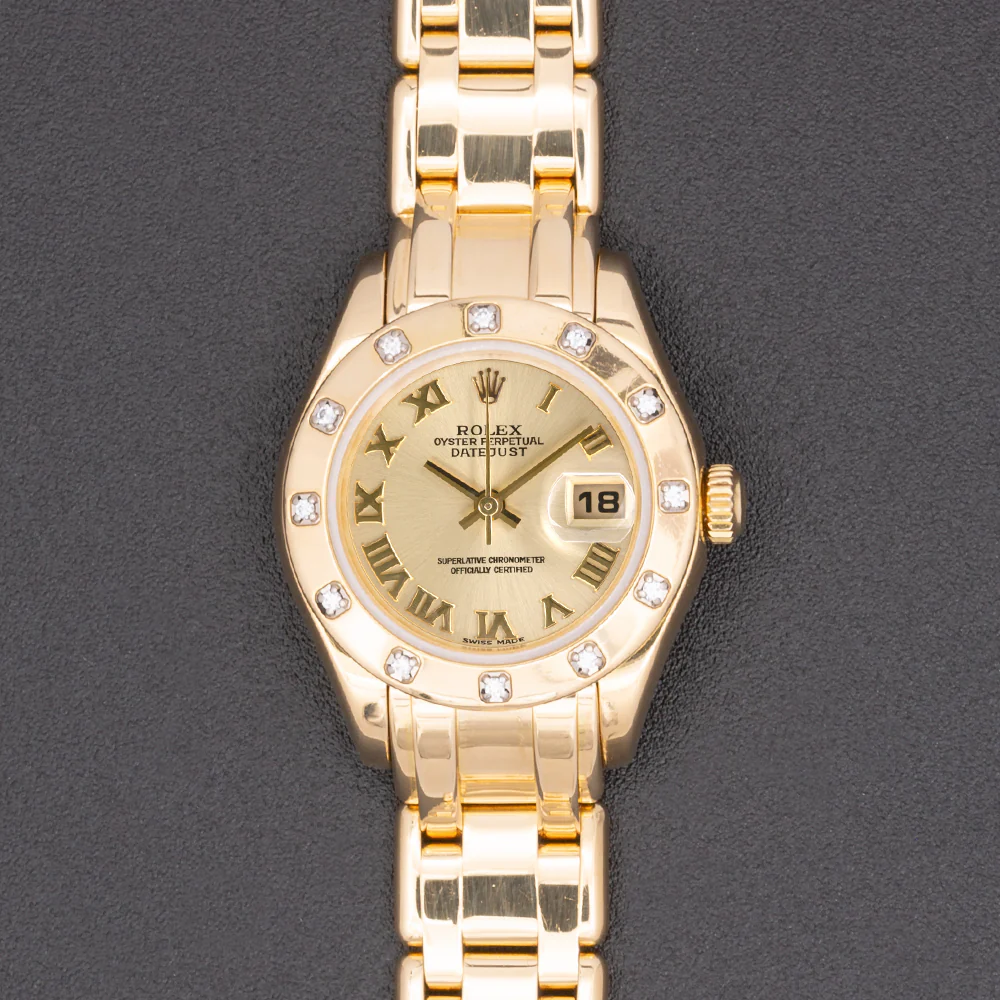 Pre Owned Rolex Datejust Pearlmaster Yellow Gold