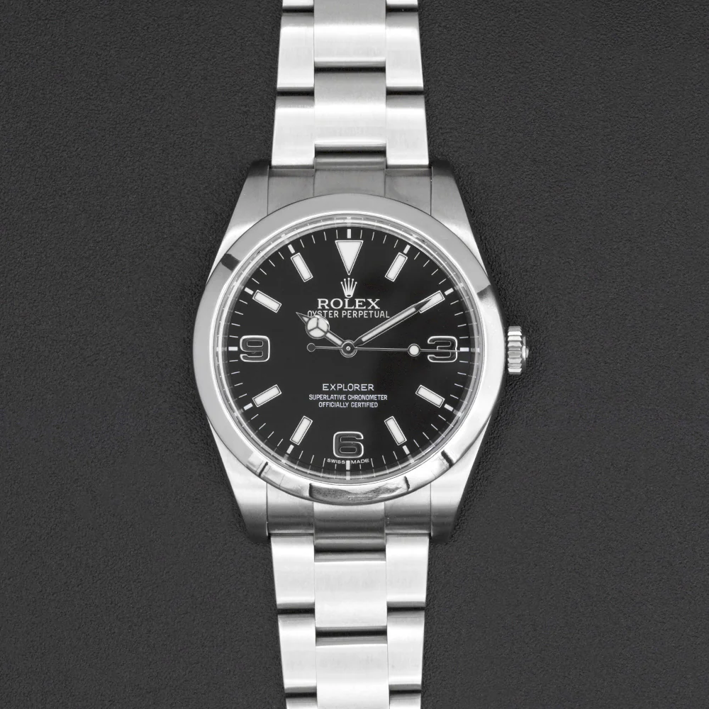 Pre Owned Rolex Explorer Stainless Steel Black Dial