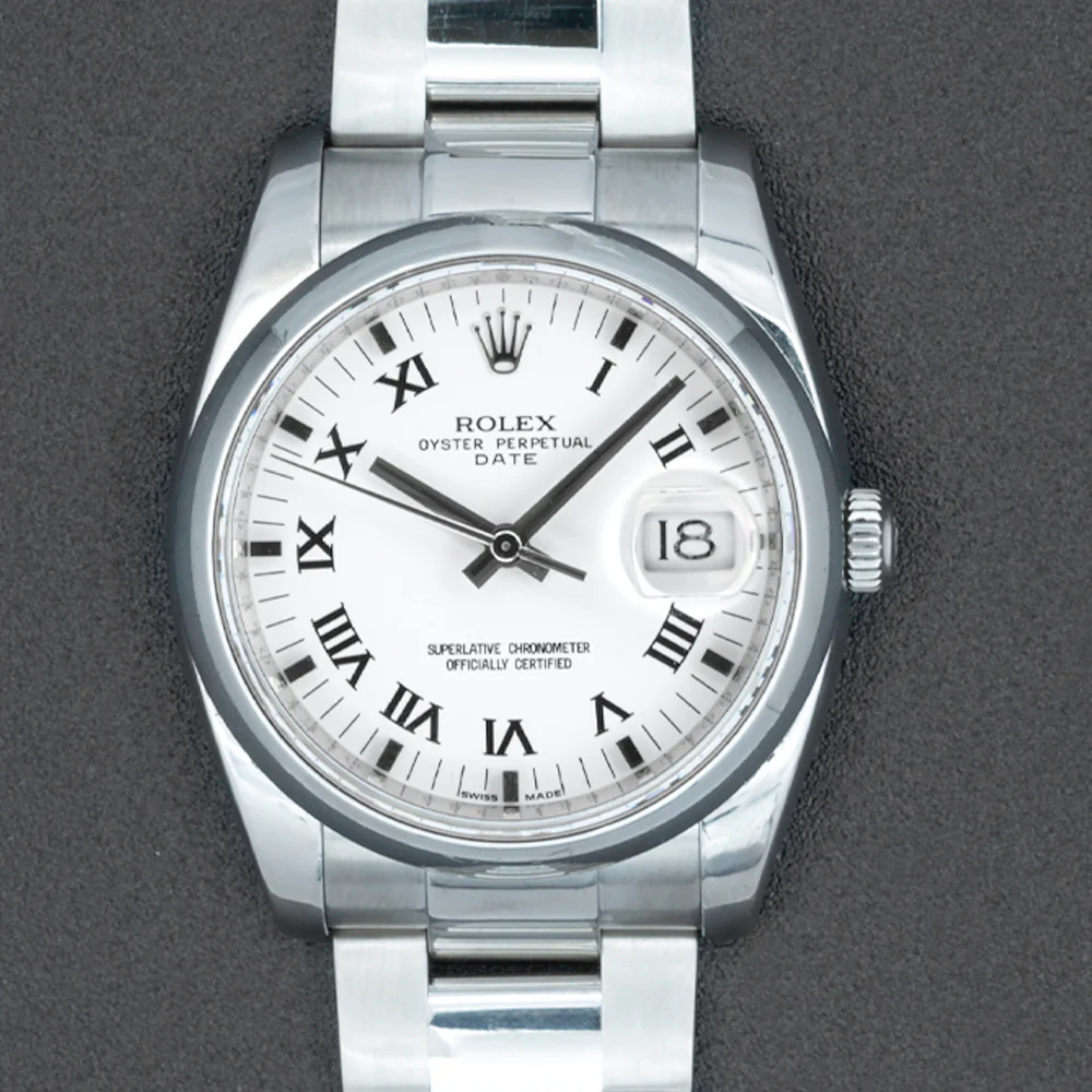 Pre Owned Rolex Oyster Perpetual Date Stainless Steel Silver Dial - Image 2