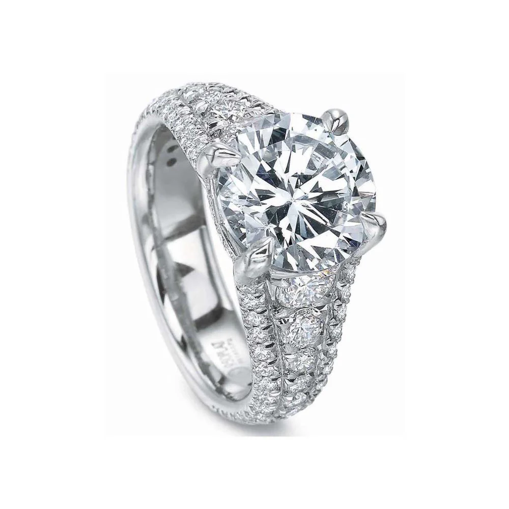 Precision Set Extraordinary Graduated Diamond Engagement Ring Mounting - Image 2