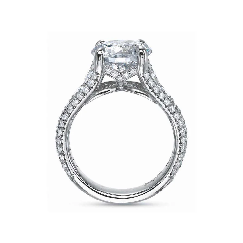 Precision Set Extraordinary Graduated Diamond Engagement Ring Mounting - Image 3