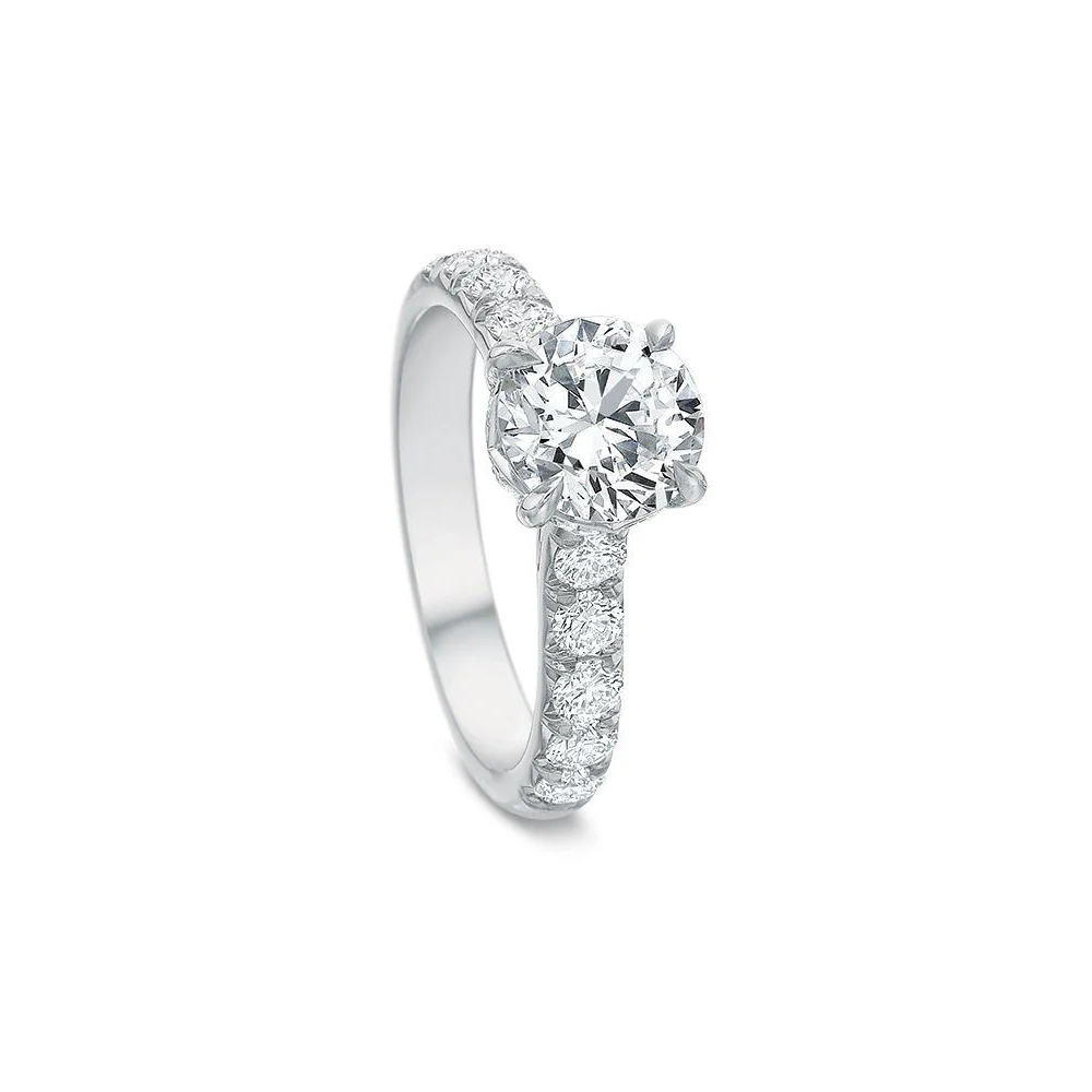 Precision Set FlushFit Platinum 0.77ct Diamond Engagement RIng Mounting - Image 2