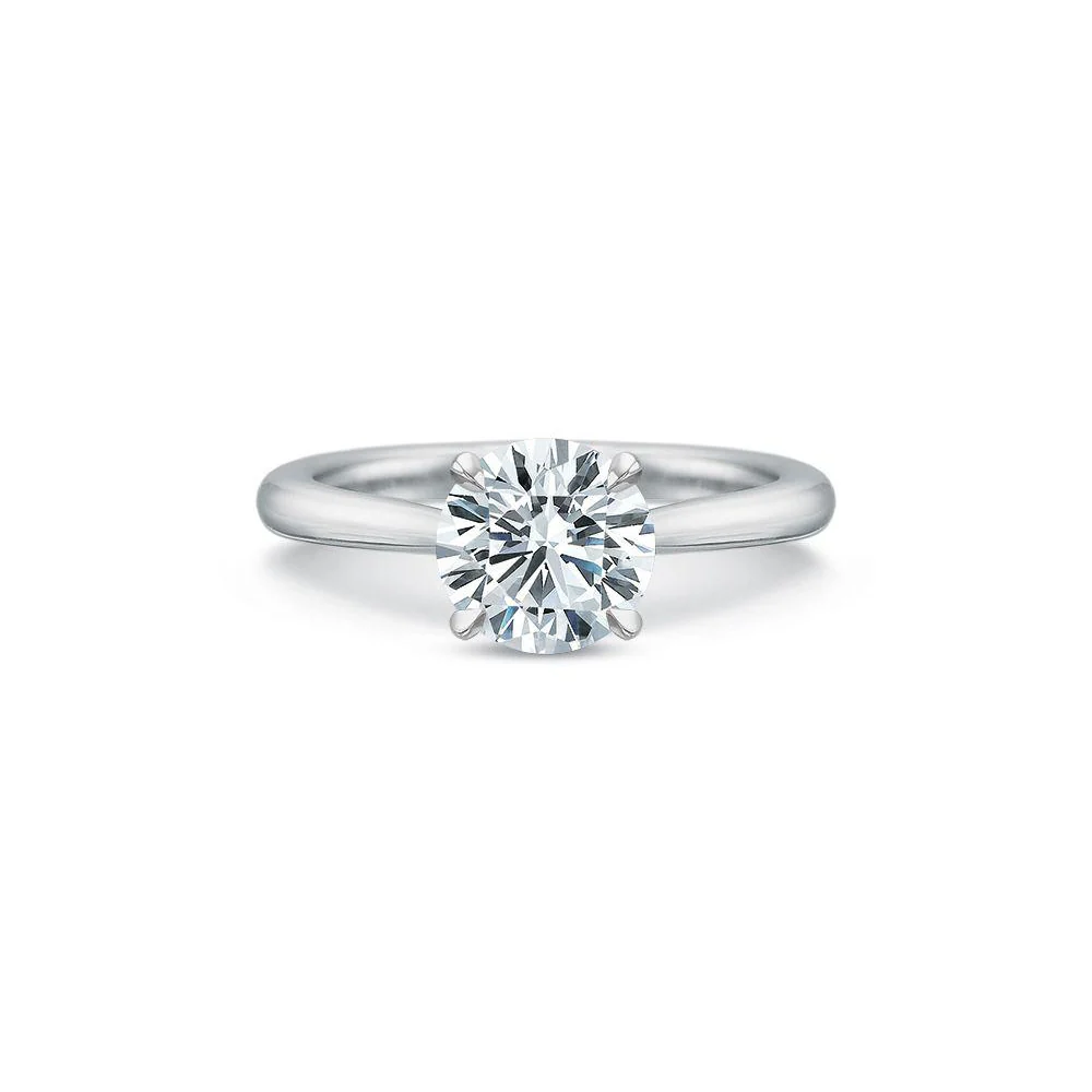 Precision Set New Aire 18K White Gold Solitaire Engagement Ring Mounting