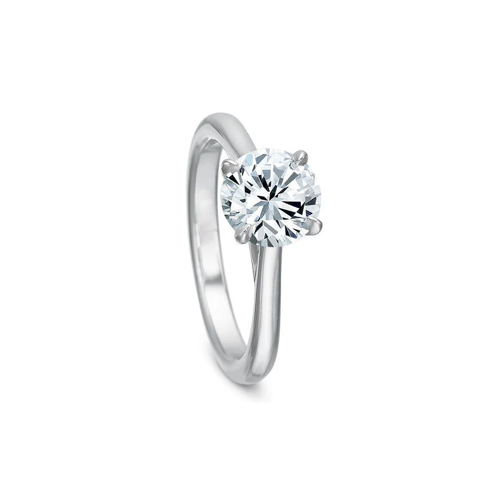 Precision Set New Aire 18K White Gold Solitaire Engagement Ring Mounting - Image 2
