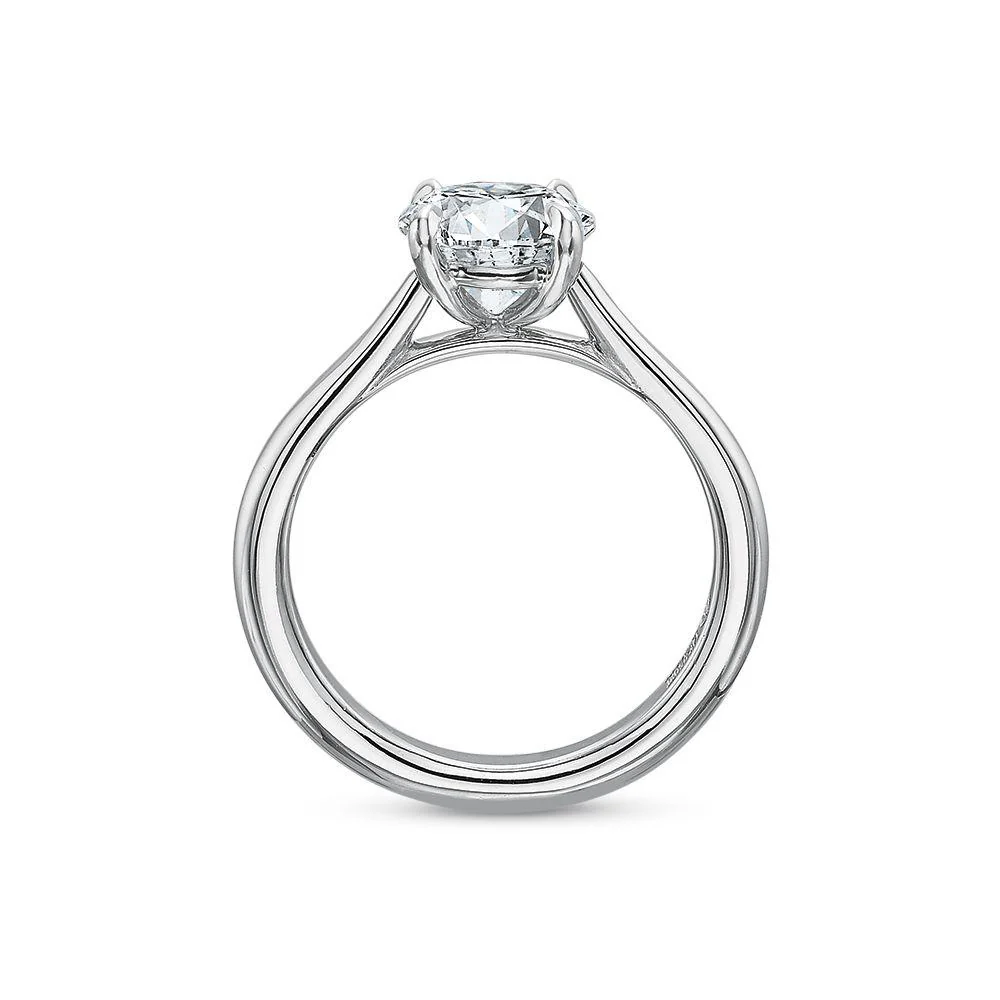 Precision Set New Aire 18K White Gold Solitaire Engagement Ring Mounting - Image 3