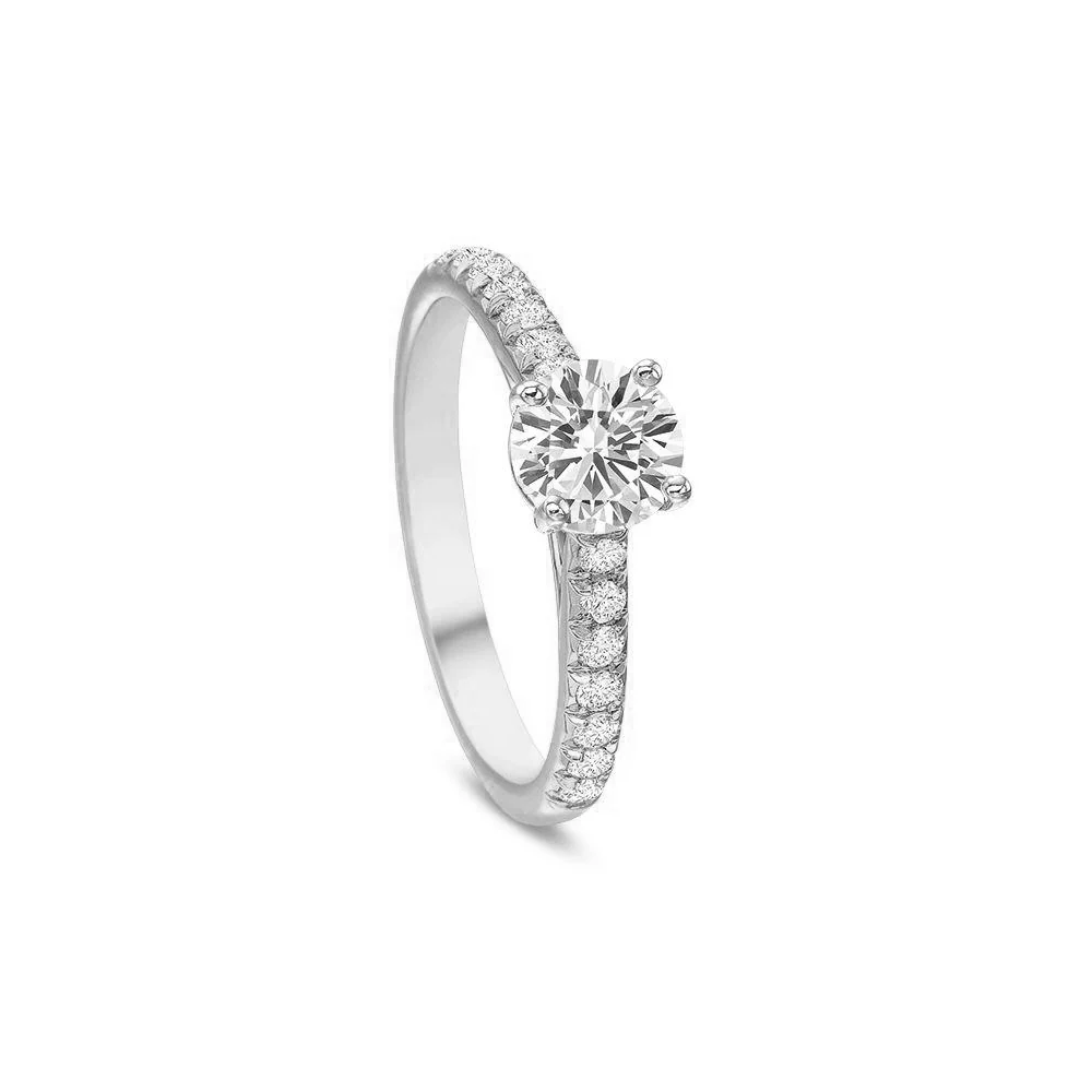 Precision Set New Aire Platinum 0.22ct Diamond Engagement Ring Mounting - Image 2