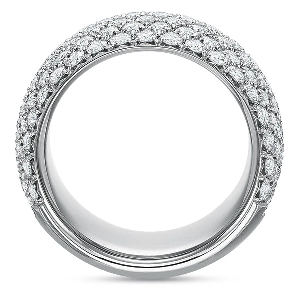 Precision Set Platinum 6 Row Diamond Wedding Band - Image 3