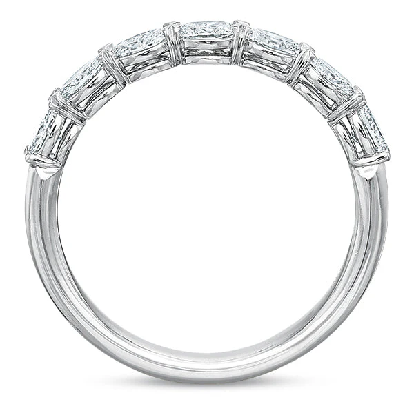 Precision Set Platinum Oval Diamond Wedding Band - Image 3