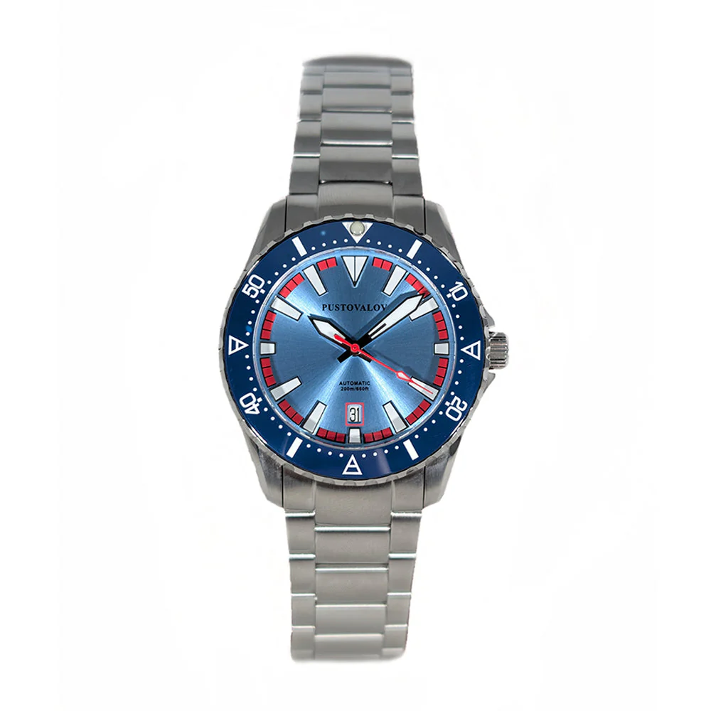 Pustovalov Just Dive 42mm Light Blue Watch