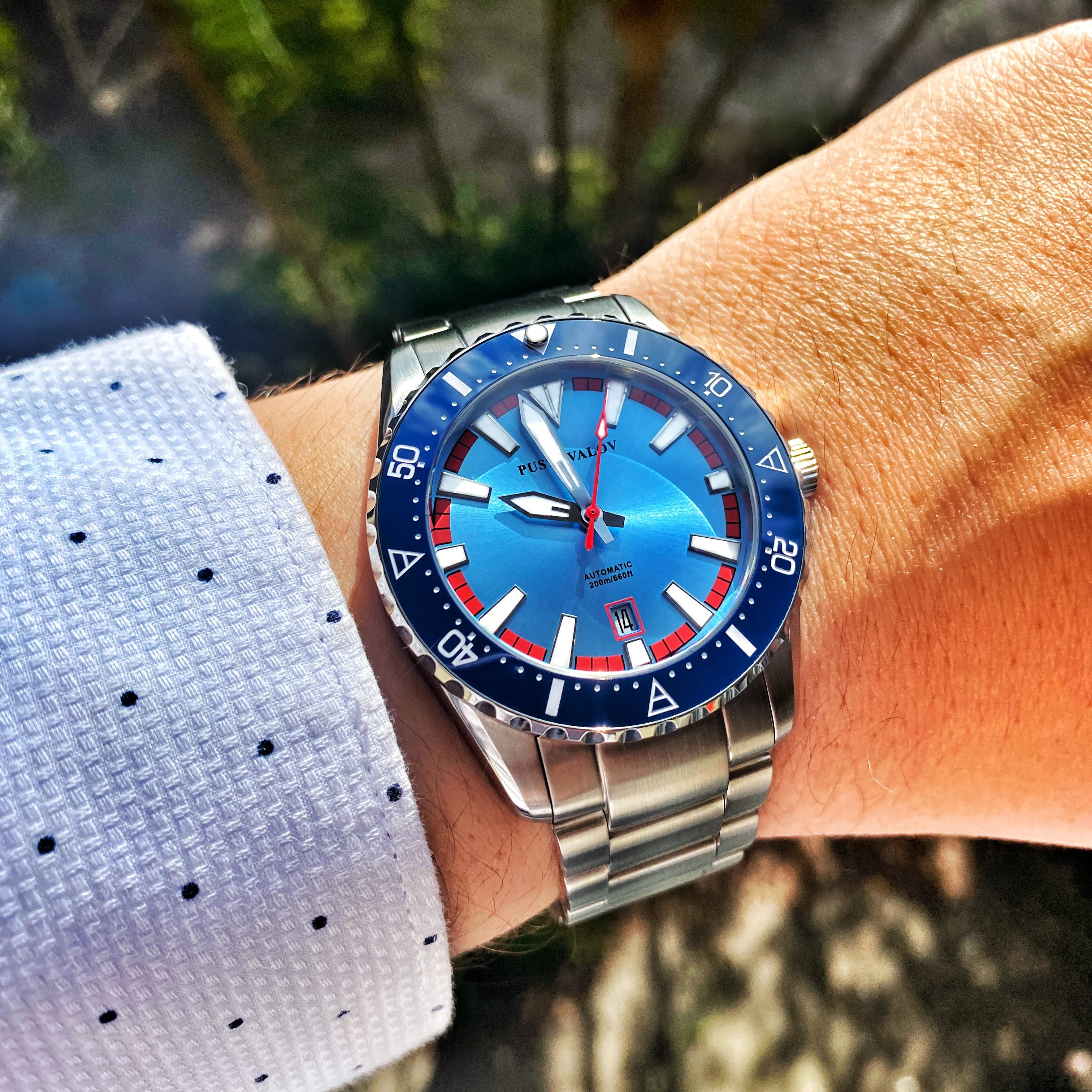 Pustovalov Just Dive 42mm Light Blue Watch - Image 2