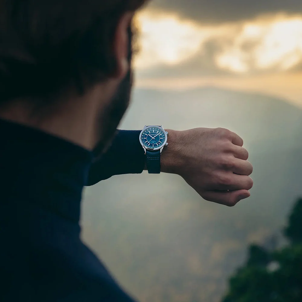 Raymond Weil Freelancer GMT Blue Dial Blue Leather Watch - Image 4
