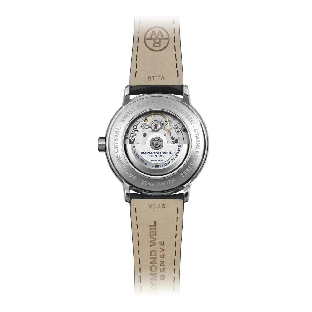 Raymond Weil Maestro Small Seconds Black Leather Watch - Image 2