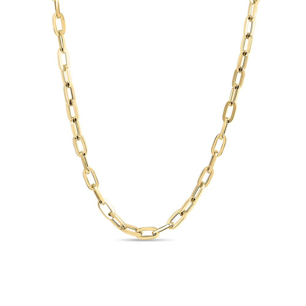 Roberto Coin Designer Gold 27 Inch Paperclip Chain Necklace