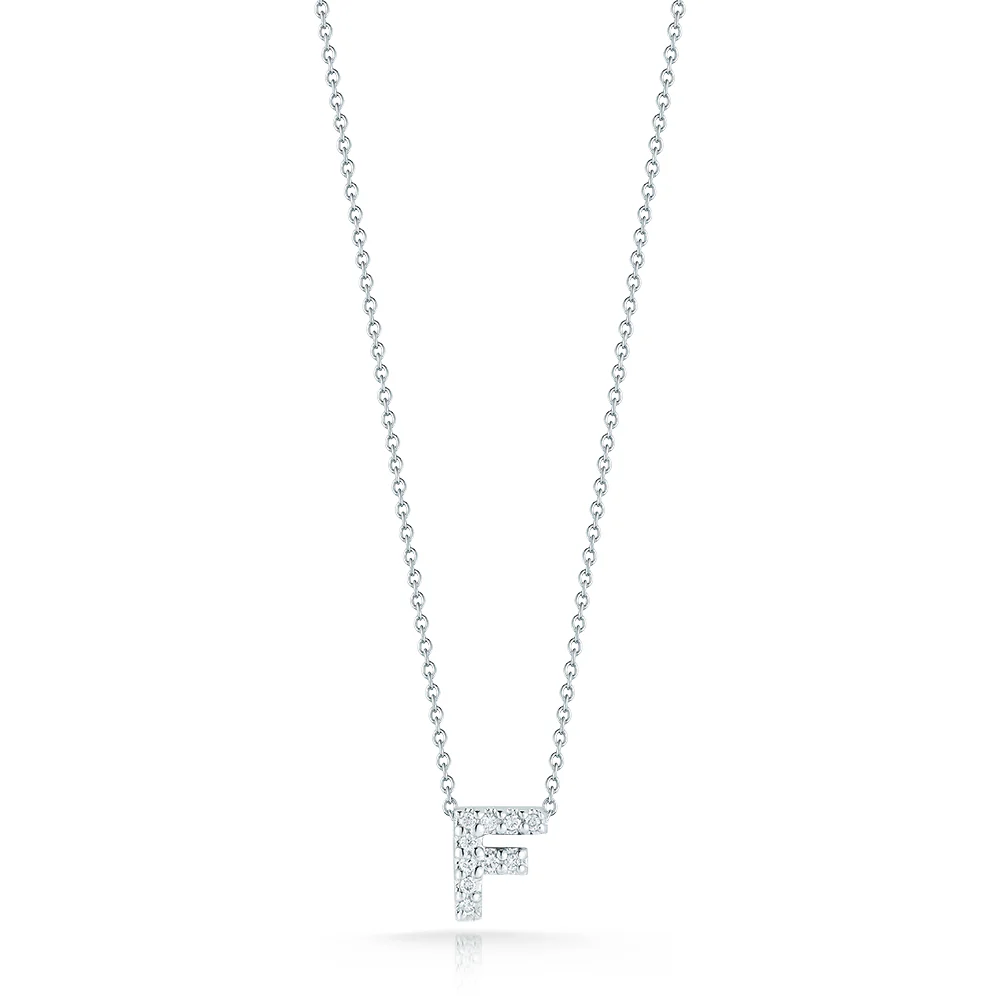 Roberto Coin Tiny Treasures Love Letter F Diamond Pendant