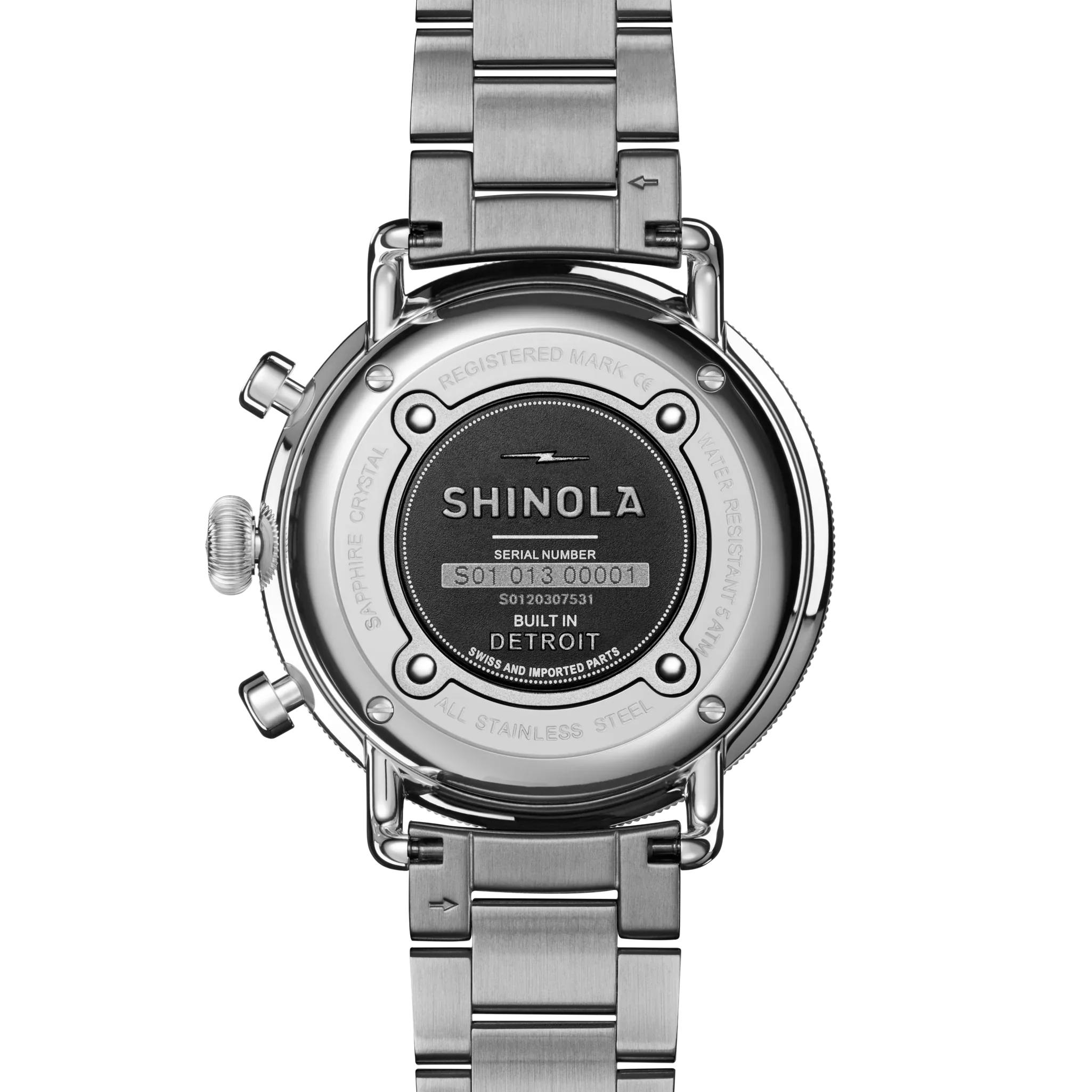 Shinola Canfield Chronograph 43mm Dark Olive Dial Stainless Steel Bracelet Watch - Image 4