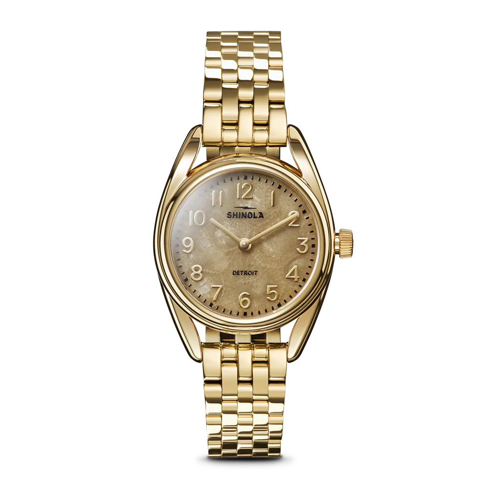 Shinola Derby 30mm Petoskey Stone Dial Gold-PVD Watch