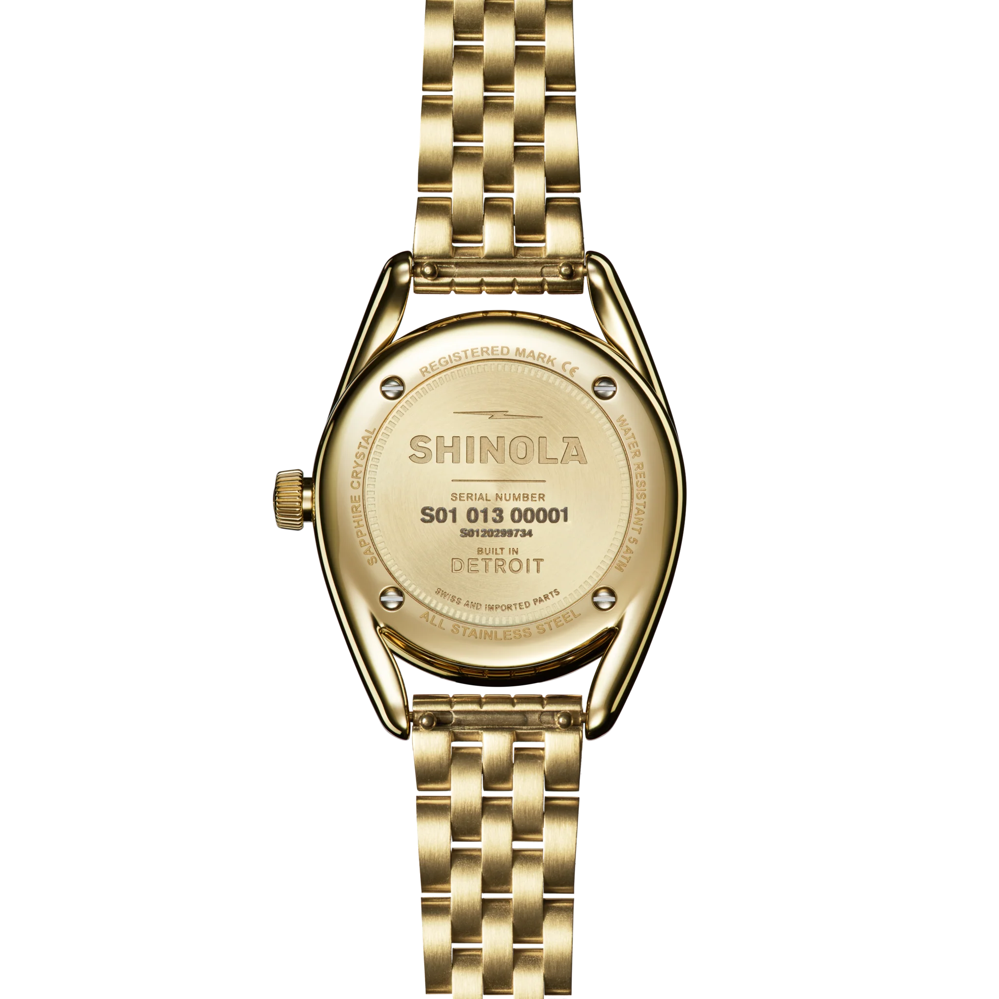 Shinola Derby 30mm Petoskey Stone Dial Gold-PVD Watch - Image 4