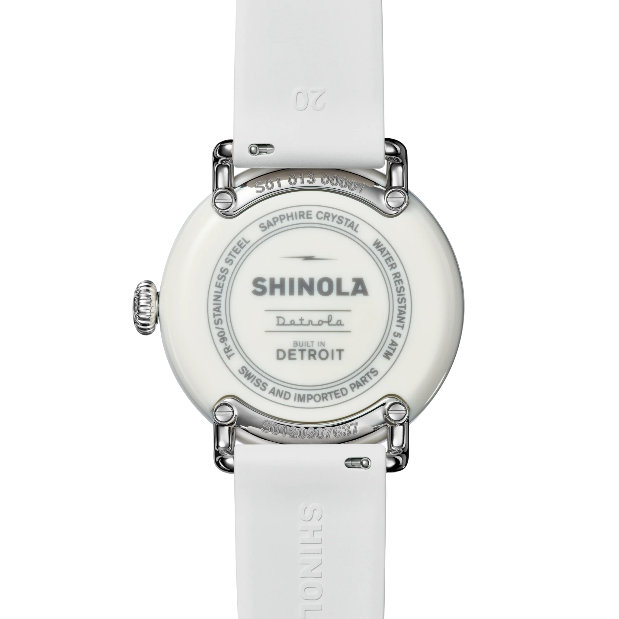 Shinola Detrola 41mm Nude Dial Cream Rubber Strap Watch - Image 4