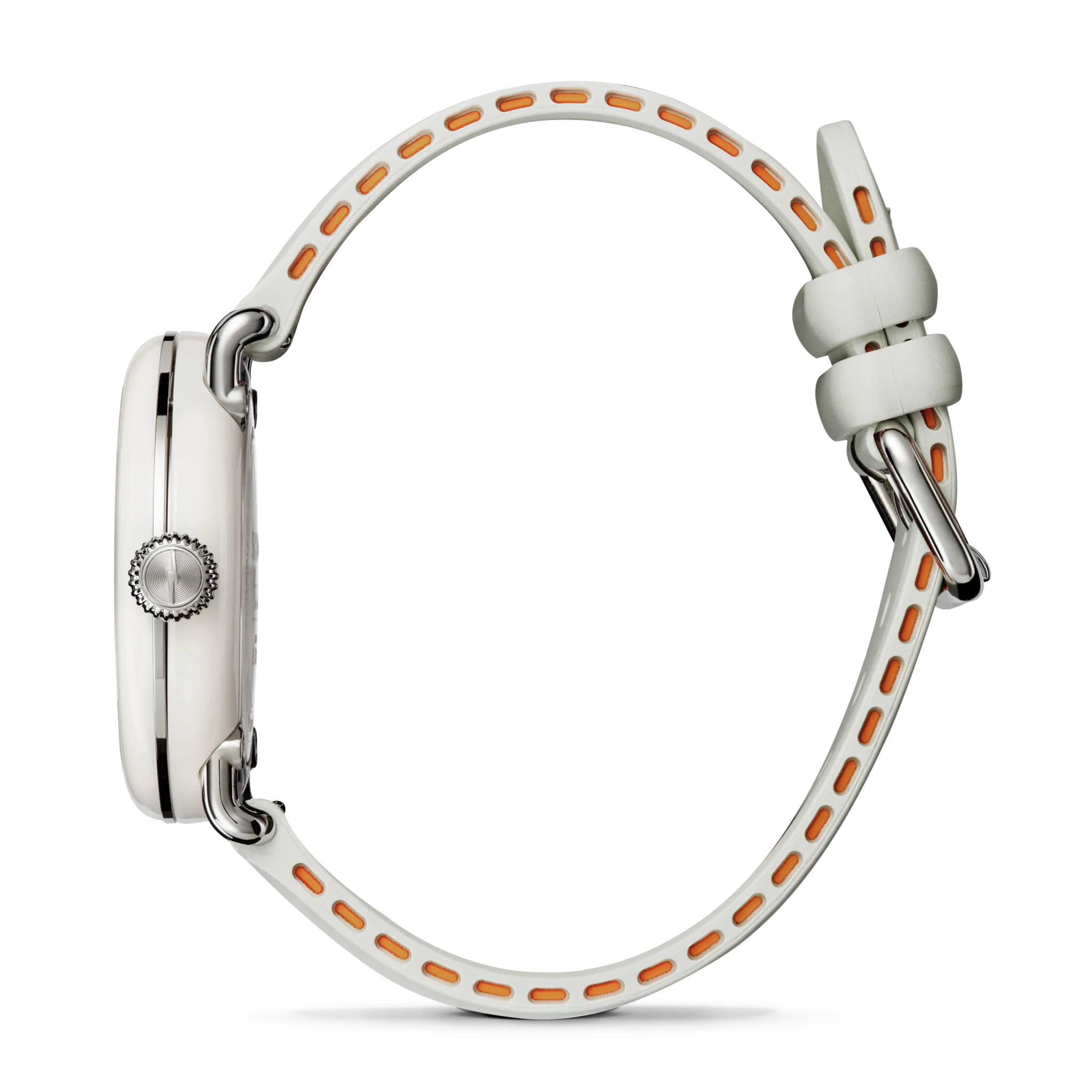 Shinola Detrola 41mm Nude Dial Cream Rubber Strap Watch - Image 5
