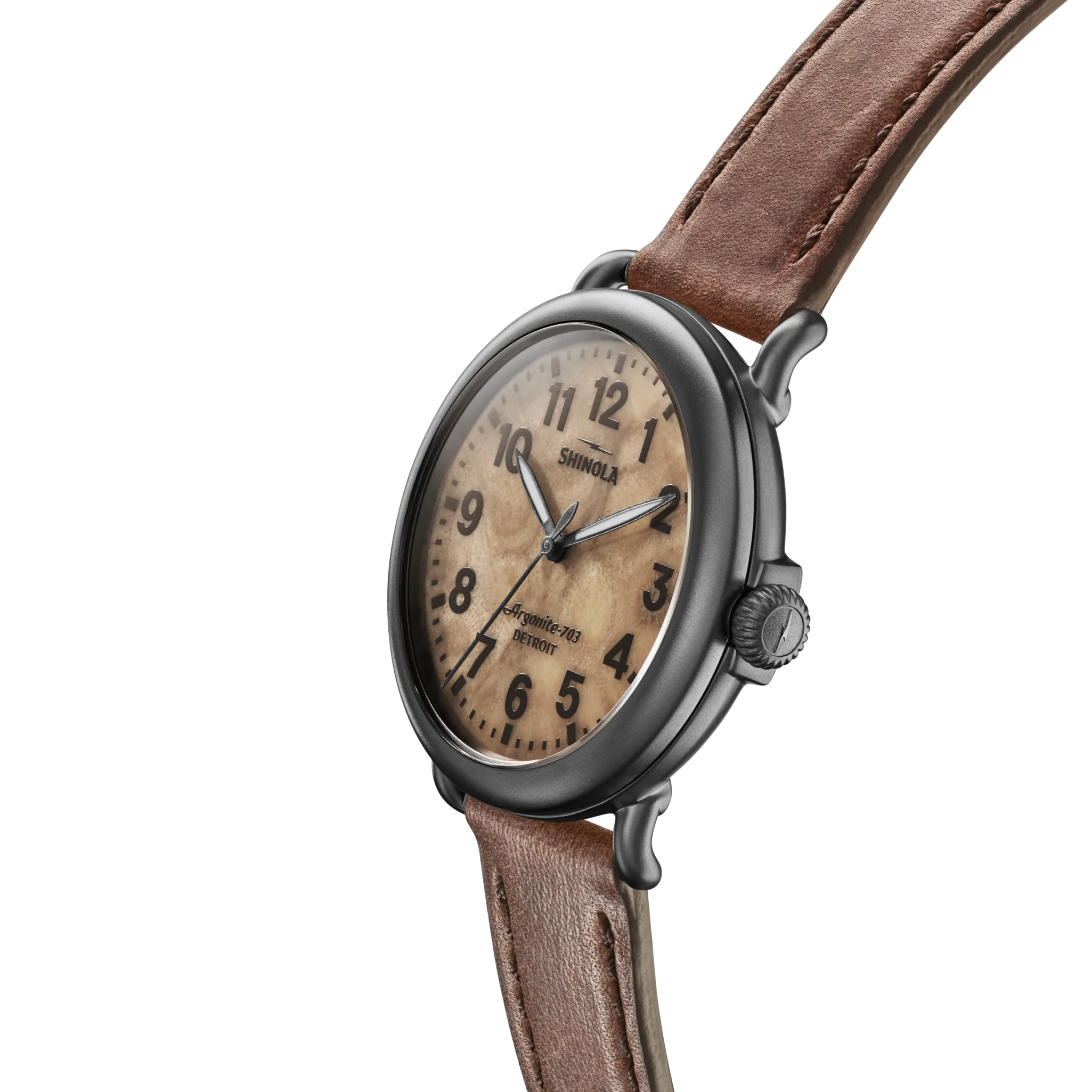 Shinola Runwell 41mm Petoskey Stone Dial Leather Strap Watch - Image 3