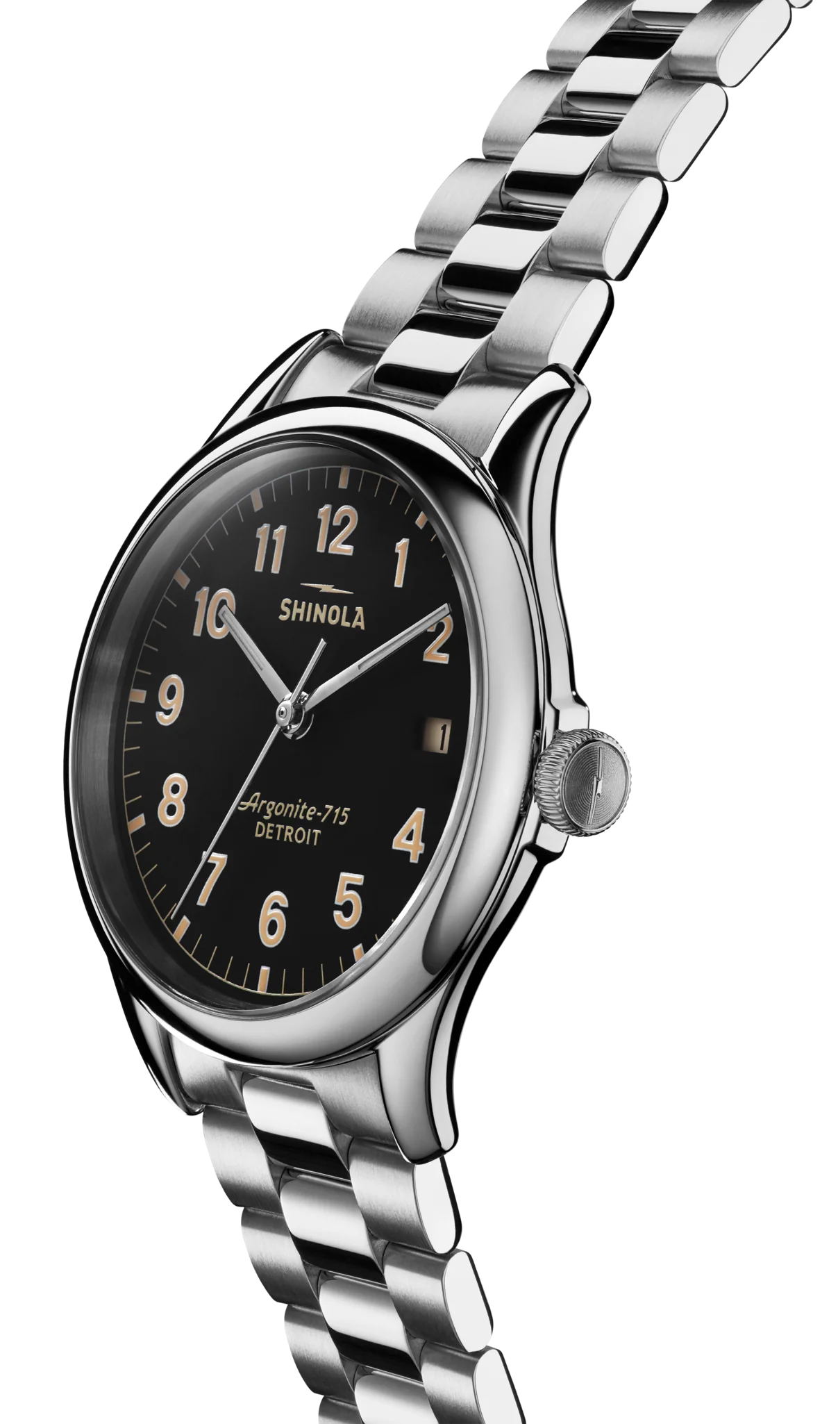 Shinola Vinton 38mm Black Dial Stainless Steel Bracelet Watch - Image 3