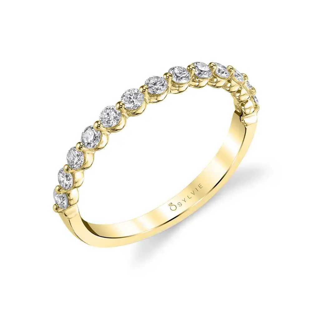 Sylvie 18K Yellow Gold 0.42ct Diamond Stackable Wedding Band