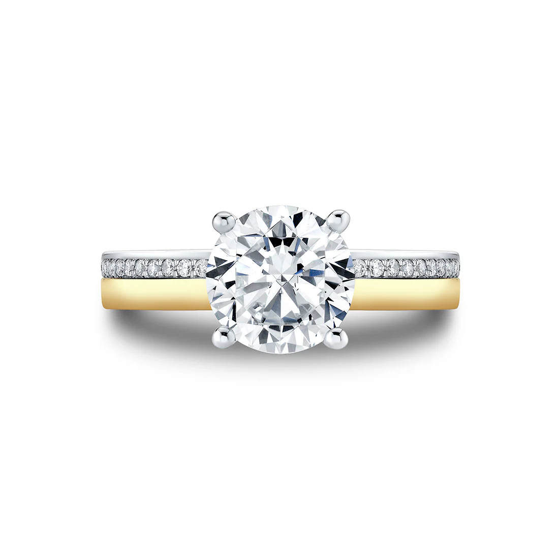 Sylvie Auravie Reese Flush Set Diamond Two Tone Engagement Ring - Image 4
