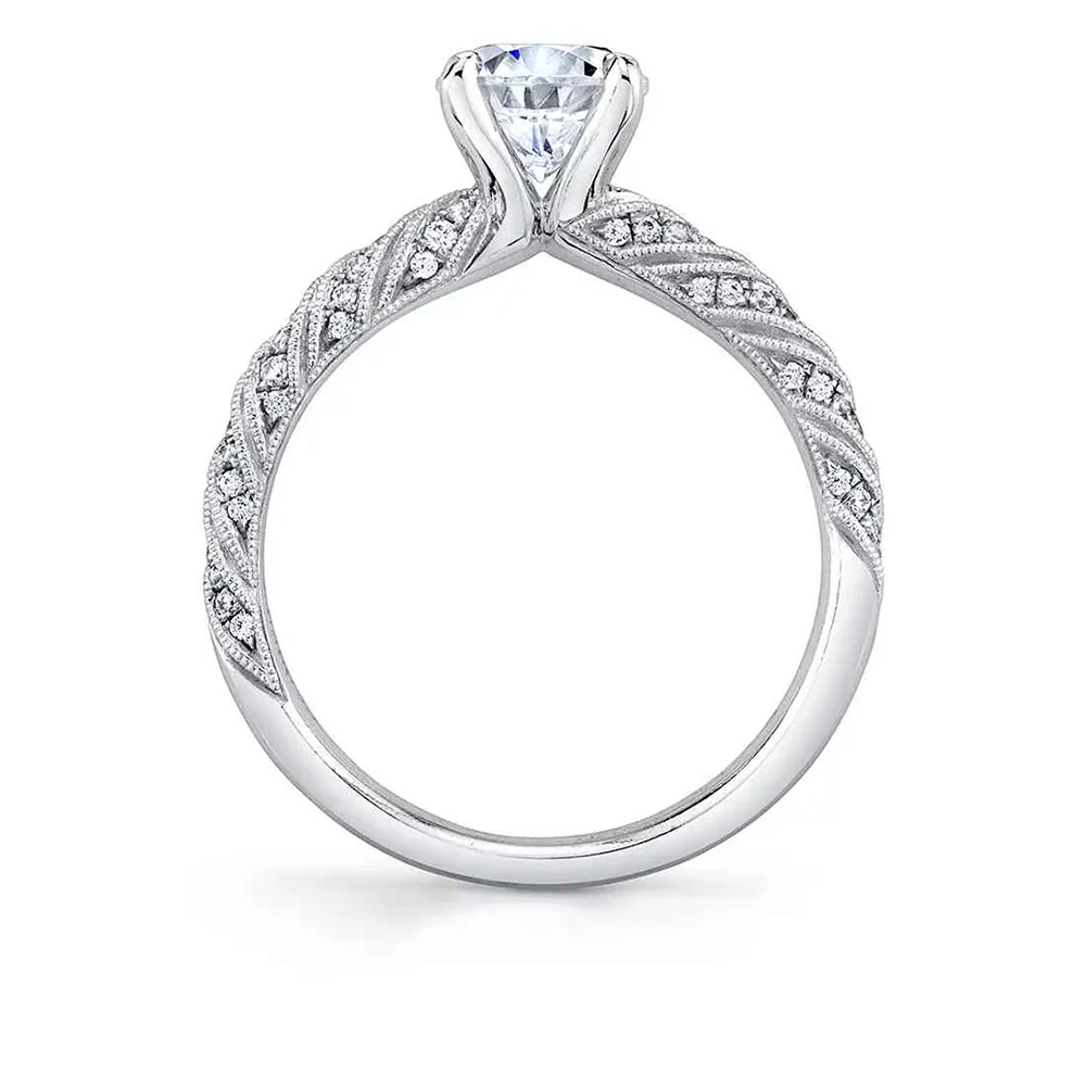 Sylvie Bella 18K White Gold Round Engagement Ring Mounting - Image 2