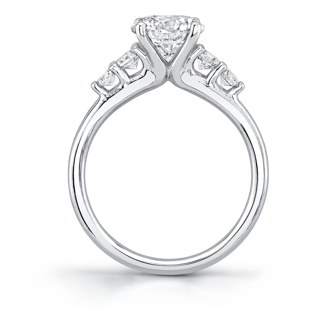 Sylvie Daria Platinum Round 5-Stone Engagement Ring Mounting - Image 2